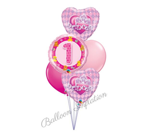 1st Birthday Girl Princess Balloon Bouquet